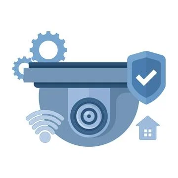 Security, surveillance, or spy camera concept. Stock Illustration