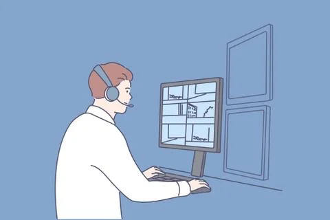 Security, surveillance, safety concept Stock Illustration