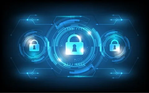 Security switch button set innovation concept abstract technology Stock Illustration