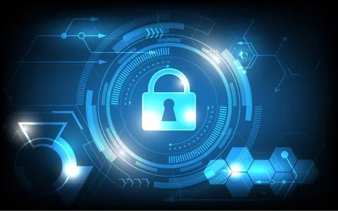 Security switch with Hexagonal various element abstract technology Stock Illustration