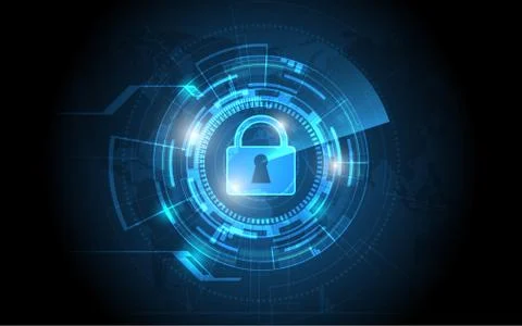 Security switch with Radar scan Abstract technology background Stock Illustration