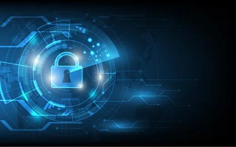 Security switch with Radar scan Abstract technology background innovation con Stock Illustration