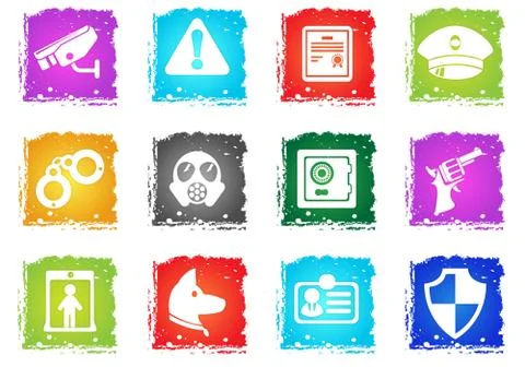 Security symbols icon set Stock Illustration