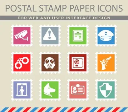 Security symbols icon set Stock Illustration