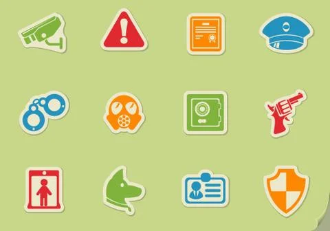 Security symbols icon set Stock Illustration