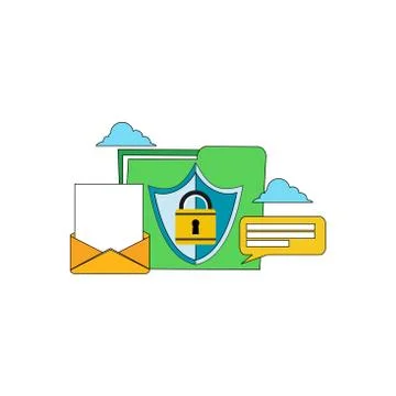 Security system access data concept. Security of data access. Modern flat des Stock Illustration