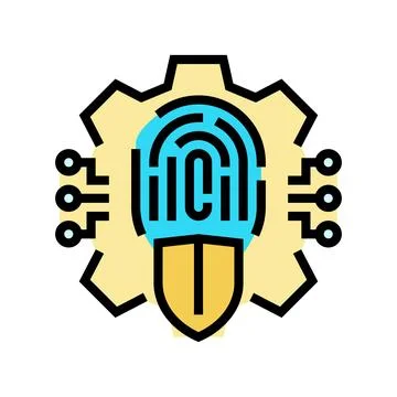Security system biometric color icon vector illustration 스톡 일러스트