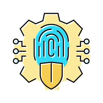Security system biometric color icon vector illustration 스톡 일러스트