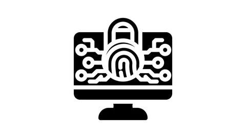 Security system biometric glyph icon animation Stock Footage 326737492