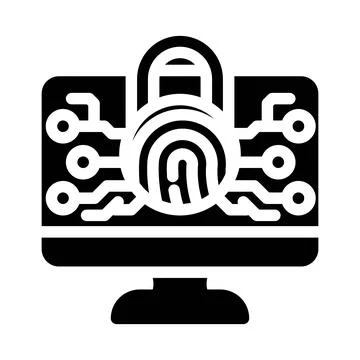 Security system biometric glyph icon vector illustration Stock Illustration