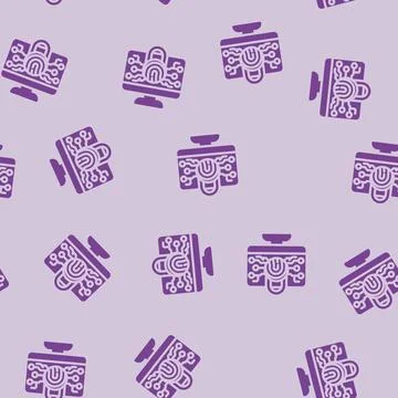 Security system biometric glyph vector seamless pattern Illustrazione stock