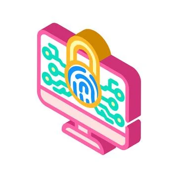 Security system biometric isometric icon vector illustration イラスト素材