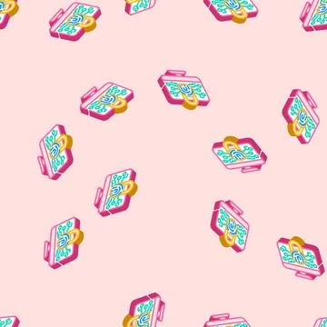 Security system biometric isometric icon seamless pattern Stockillustratie