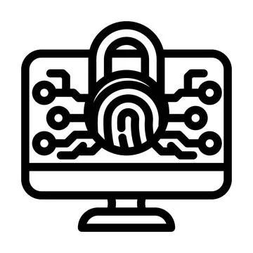 Security system biometric line icon vector illustration 스톡 일러스트