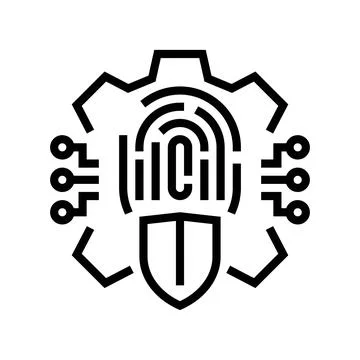 Security system biometric line icon vector illustration 스톡 일러스트