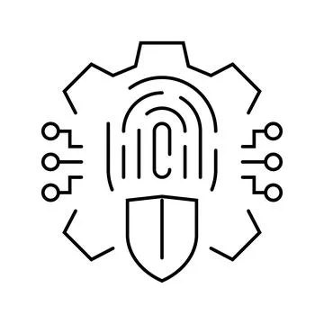 Security system biometric line icon vector illustration Illustrazione stock