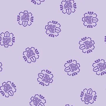 Security system biometric line seamless pattern Illustrazione stock