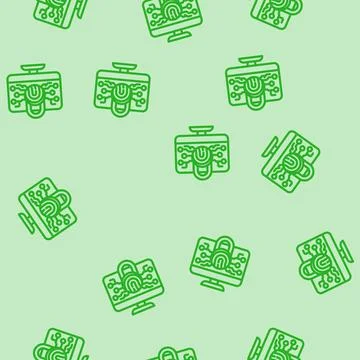 Security system biometric line vector seamless pattern Illustrazione stock