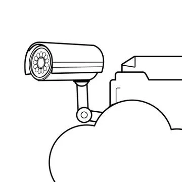 Security system cartoon 스톡 일러스트