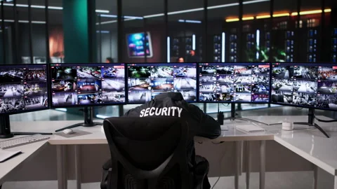 Security System CCTV Camera Operator Stock Footage 328408315