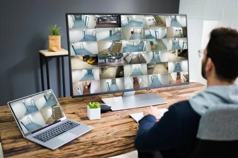 Security System CCTV Camera Operator Foto stock