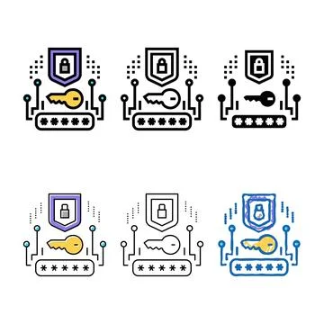 Security system color icon forms vector Stockillustratie