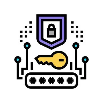 Security system color icon vector illustration 스톡 일러스트