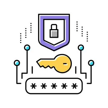 Security system color icon vector illustration Stock Illustration