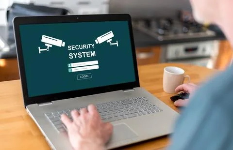 Security system concept on a laptop Stock-Fotos