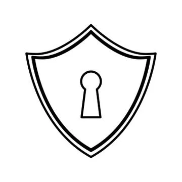 Security system concept. padlock and shield  icon. protection co Illustrazione stock