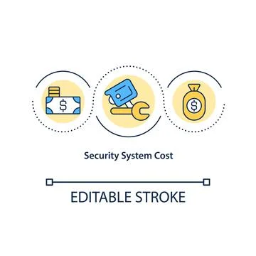 Security system cost concept icon Stock Illustration