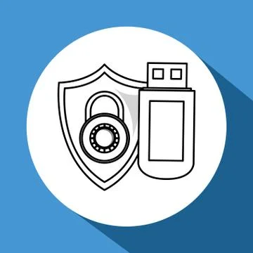 Security system design. protection icon. isolated illustration, vector Stock Illustration