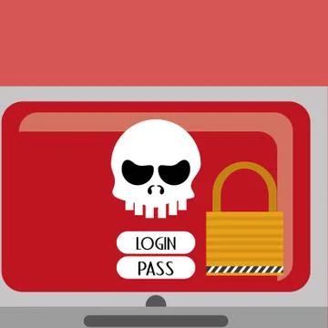 Security system design. protection icon. isolated illustration, vector Illustrazione stock