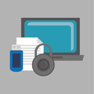 Security system design. protection icon. isolated illustration, vector Stock Illustration