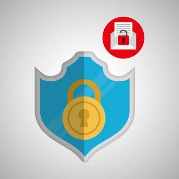 Security System design. Protection icon. Isolated illustration, vector Illustrazione stock