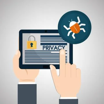 Security System design. Protection icon. Isolated illustration, vector 스톡 일러스트
