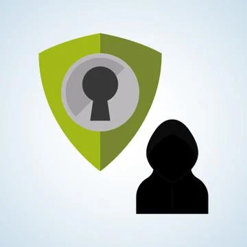 Security System design. Protection icon. Isolated illustration, vector 스톡 일러스트