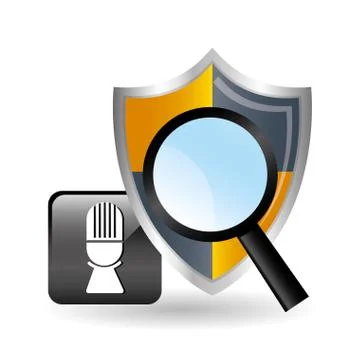 Security system design. social media icon. shield concept Illustrazione stock