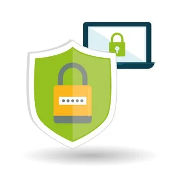 Security system design. technology illustration. protection icon Illustrazione stock