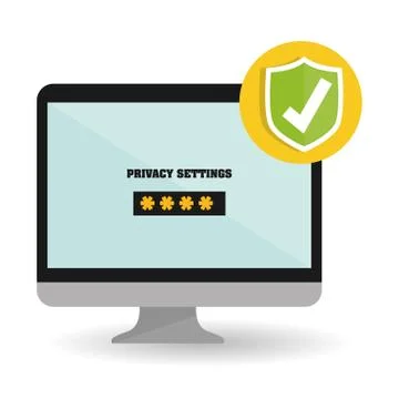 Security system design. technology illustration. protection icon Illustrazione stock