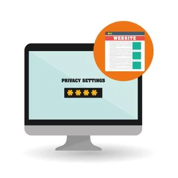 Security system design. technology illustration. protection icon Illustrazione stock