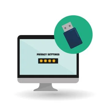 Security system design. technology illustration. protection icon 库存插图