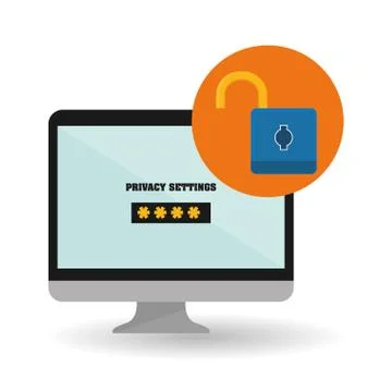 Security system design. technology illustration. protection icon Illustrazione stock