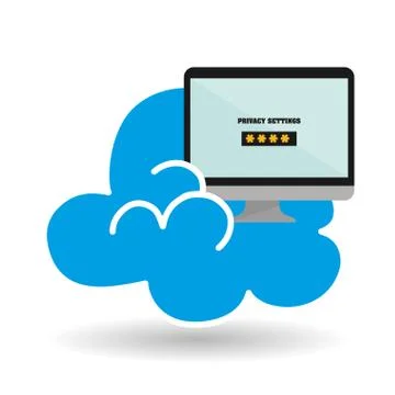 Security system design. technology illustration. protection icon 库存插图