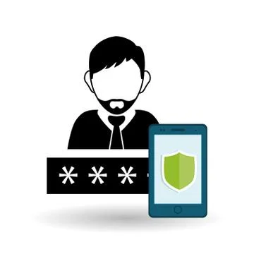 Security system design. technology illustration. protection icon 스톡 일러스트
