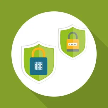 Security system design. technology illustration. protection icon Illustrazione stock
