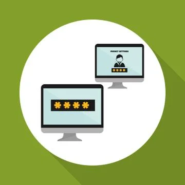 Security system design. technology illustration. protection icon Illustrazione stock