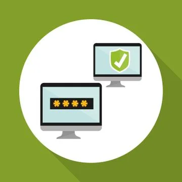 Security system design. technology illustration. protection icon Illustrazione stock