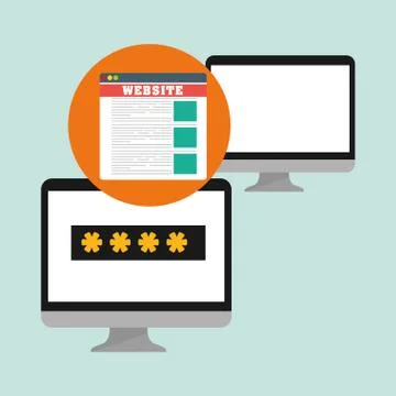 Security system design. technology illustration. protection icon Illustrazione stock