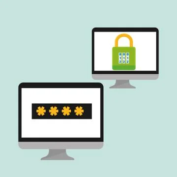 Security system design. technology illustration. protection icon Stock Illustration